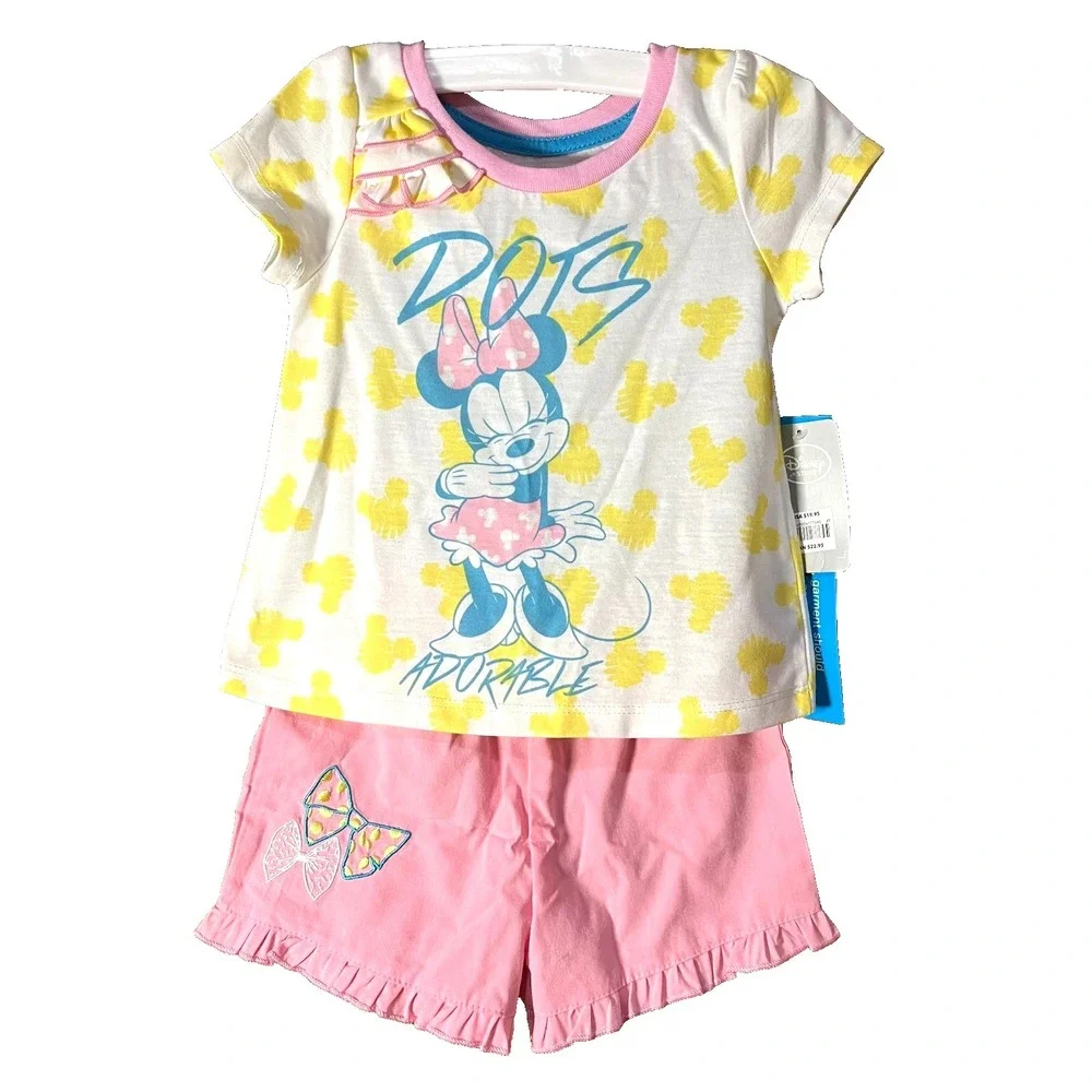 Disney Store Minnie Mouse Girls Shirt Shorts‎ Size 2 New